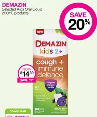 Priceline DEMAZIN kids 2+ 200mL offer