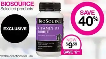 Priceline BIOSOURCE Vitamin D3 1000IU offer