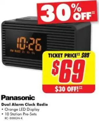 The Good Guys Panasonic Dual Alarm Clock Radio offer