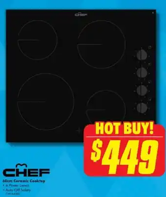 The Good Guys CHEF 60cm Ceramic Cooktop offer