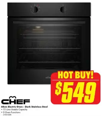 The Good Guys CHEF 60cm Electric Oven - Dark Stainless Steel offer