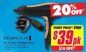 The Good Guys REMINGTON Pro Air Turbo 2400W Hair Dryer offer