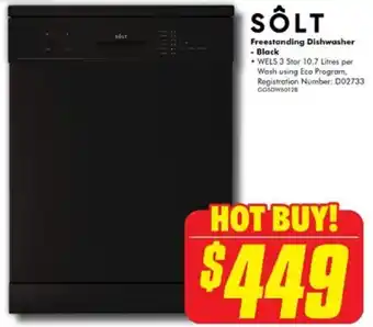 The Good Guys SOLT Freestanding Dishwasher - Black offer