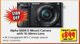 JB Hi-Fi SONY Alpha 6000 E-Mount Camera with 16-50mm Lens offer