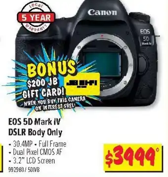 CANON EOS 5D Mark IV DSLR Body Only