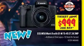 JB Hi-Fi CANON EOS M50 Mark II With EF-M 15-45 ST 24.1MP offer