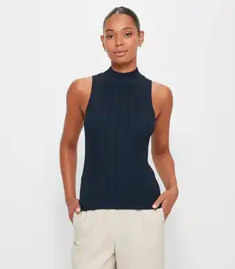 Target Sleeveless Mock Neck Variegated Knit Top - Preview - Navy Blue offer