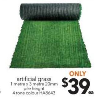 Cheap as Chips Artificial Grass 1 metre x 3 Metre 20mm offer