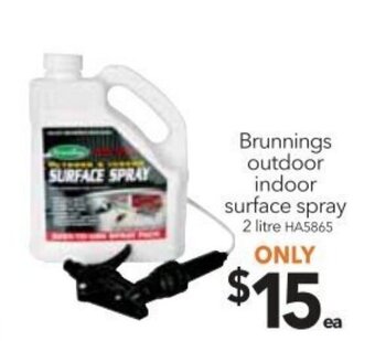 Cheap as Chips Brunnings Outdoor Indoor Surface Spray 2 Litre offer