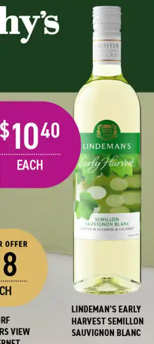 Dan Murphy's LINDEMAN'S EARLY HARVEST SEMILLON SAUVIGNON BLANC offer