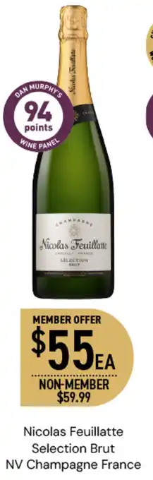 Dan Murphy's Nicolas Feuillatte Selection Brut NV Champagne France offer