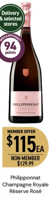 Dan Murphy's Philipponnat Champagne Royale Réserve Rosé offer