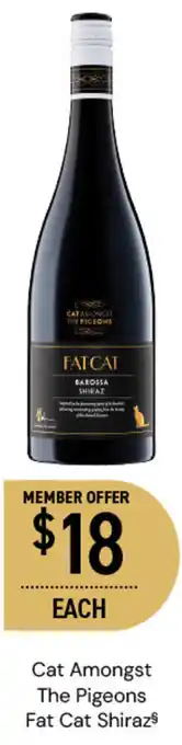 Dan Murphy's Cat Amongst The Pigeons Fat Cat Shiraz$ offer