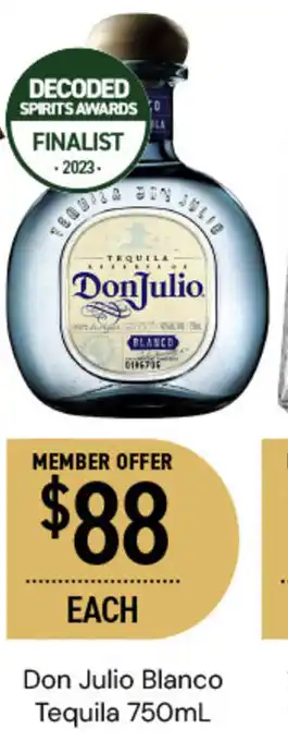 Dan Murphy's Don Julio Blanco Tequila 750mL offer