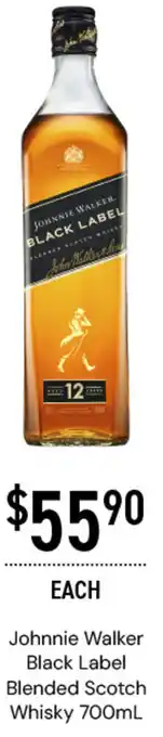 Dan Murphy's Johnnie Walker Black Label Blended Scotch Whisky 700mL offer