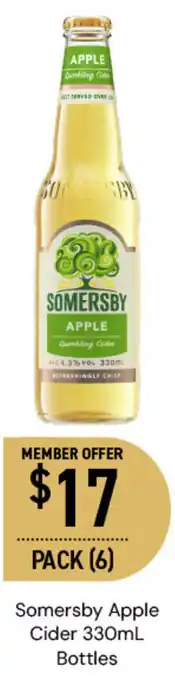 Dan Murphy's Somersby Apple Cider 330mL Bottles offer