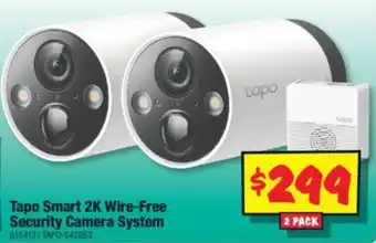 JB Hi-Fi Tapo Smart 2K Wire-Free Security Camera System offer