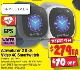 JB Hi-Fi Adventurer 2 Kids Video 4G Smartwatch offer