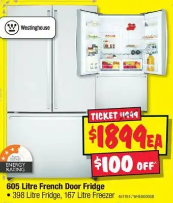 JB Hi-Fi 605 Litre French Door Fridge offer