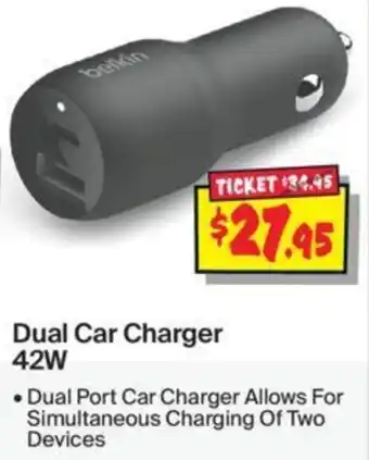 JB Hi-Fi Dual Car Charger 42W offer