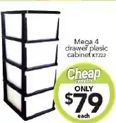Mega 4 drawer plasic cabinet