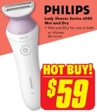 The Good Guys PHILIPS Lady Shaver Series 6000 Wet and Dry offer