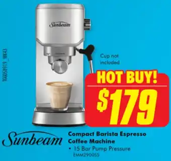 The Good Guys Sunbeam Compact Barista Espresso Coffee Machine offer