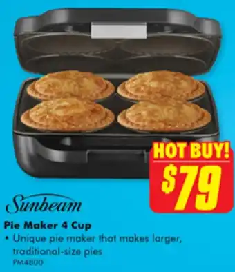 The Good Guys Sunbeam Pie Maker 4 Cup offer