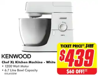 The Good Guys KENWOOD Chef XL Kitchen Machine - White offer