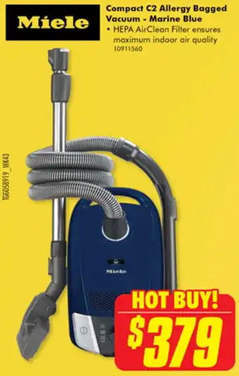 The Good Guys Miele Compact C2 Allergy Bagged Vacuum- Marine Blue offer