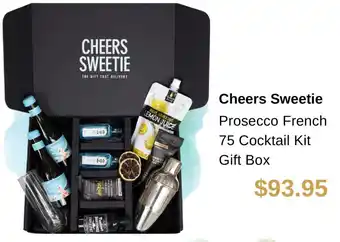 Dan Murphy's Cheers Sweetie Prosecco French 75 Cocktail Kit Gift Box offer