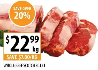 Supabarn WHOLE BEEF SCOTCH FILLET offer