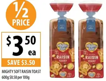 Supabarn MIGHTY SOFT RAISIN TOAST 600g offer