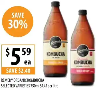 Supabarn REMEDY ORGANIC KOMBUCHA 750ml offer