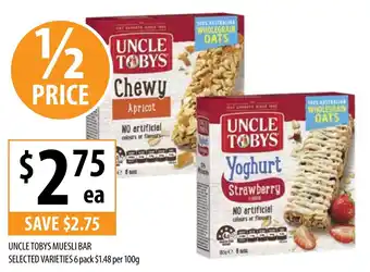 Supabarn UNCLE TOBYS MUESLI BAR 6pack offer