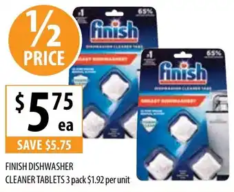 Supabarn FINISH DISHWASHER CLEANER TABLETS 3 pack offer