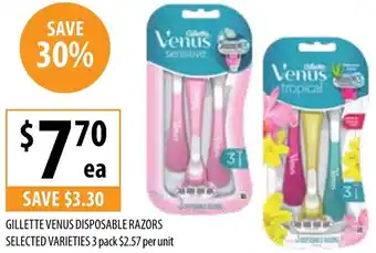 Supabarn GILLETTE VENUS DISPOSABLE RAZORS 3 pack offer