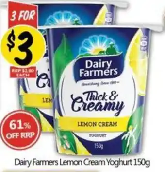 NQR Dairy Farmers Lemon Cream Yoghurt 150g offer