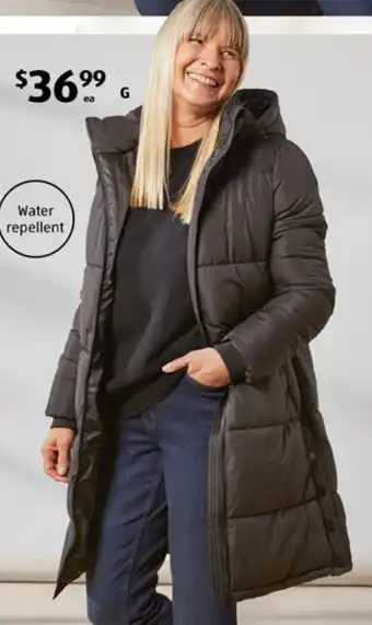 ALDI Longline Puffer Jacket offer