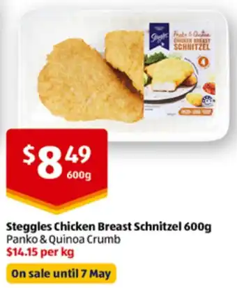 ALDI Steggles Chicken Breast Schnitzel 600g offer