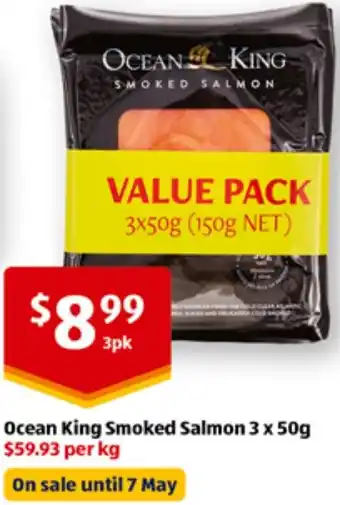 ALDI Ocean King Smoked Salmon 3 x 50g offer