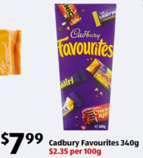 Cadbury Favourites 340g offer at ALDI