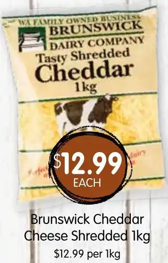 Spudshed Brunswick Cheddar Cheese Shredded 1kg offer