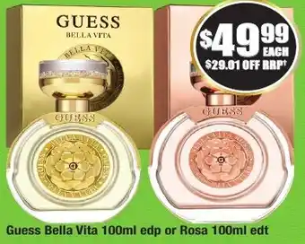 Chemist Warehouse Guess Bella Vita 100ml edp or Rosa 100ml offer