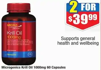 Chemist Warehouse Microgenics Krill Oil 1000mg 60 Capsules offer