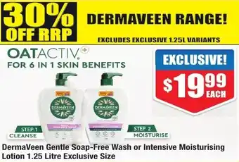 DermaVeen Gentle Soap-Free Wash or Intensive Moisturising Lotion 1.25 Litre