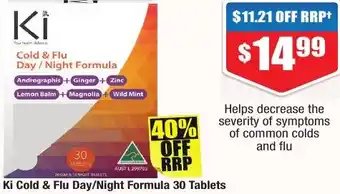 Chemist Warehouse Ki Cold & Flu Day/Night Formula 30 Tablets offer