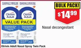 Chemist Warehouse Otrivin Adult Nasal Spray Twin Pack offer