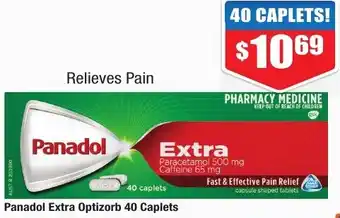 Chemist Warehouse Panadol Extra Optizorb 40 Caplets offer