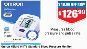 Chemist Warehouse Omron HEM-7144T1 Standard Blood Pressure Monitor offer